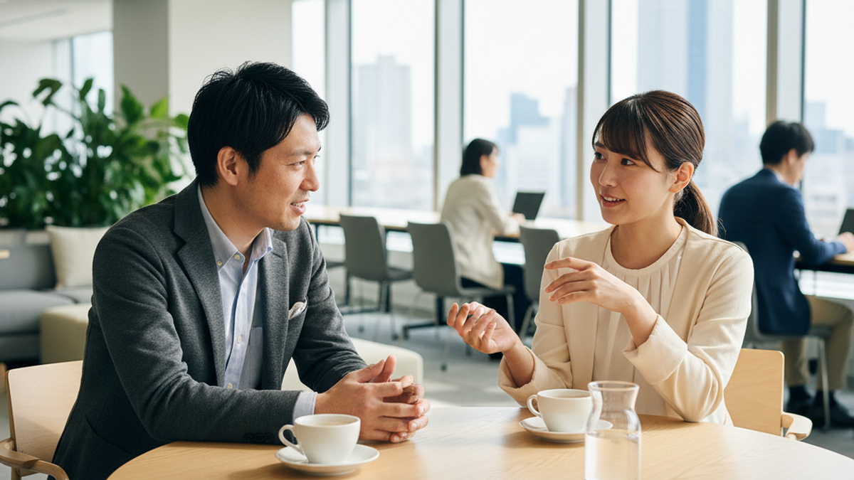 顧客の話に耳を傾けるヒアリング型営業のシーン