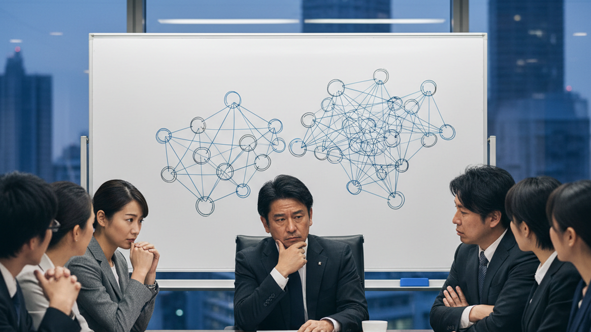 拠点集中リスクを抽象図で検討するチーム