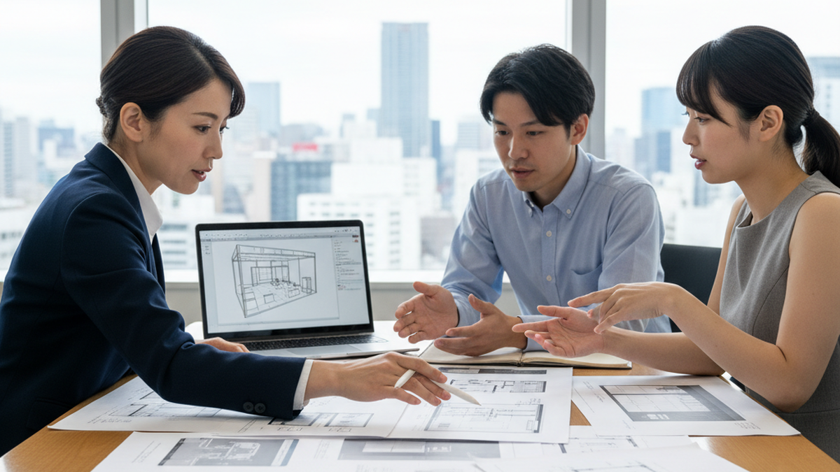 展示会ブースの設計打ち合わせ