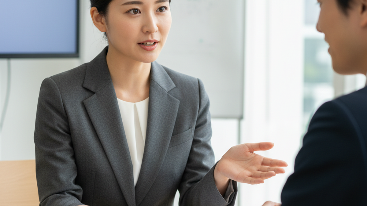 説得力ある話法で顧客に提案する営業担当