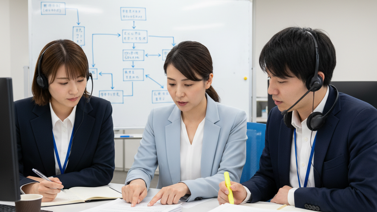 リコール対応スクリプトを確認するチーム