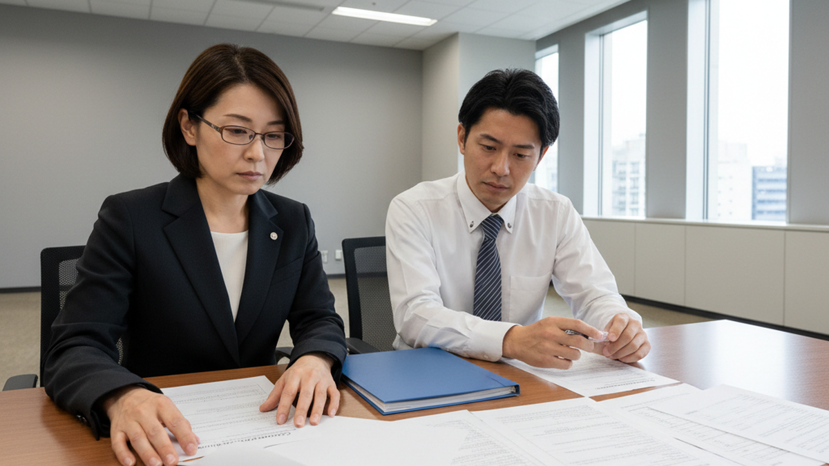 コンプライアンス違反のリスク — モニタリングレポートを確認する法務担当者と運用担当者